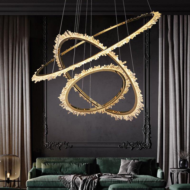 Gina Rock Crystal Ring Chandelier - Oasislives