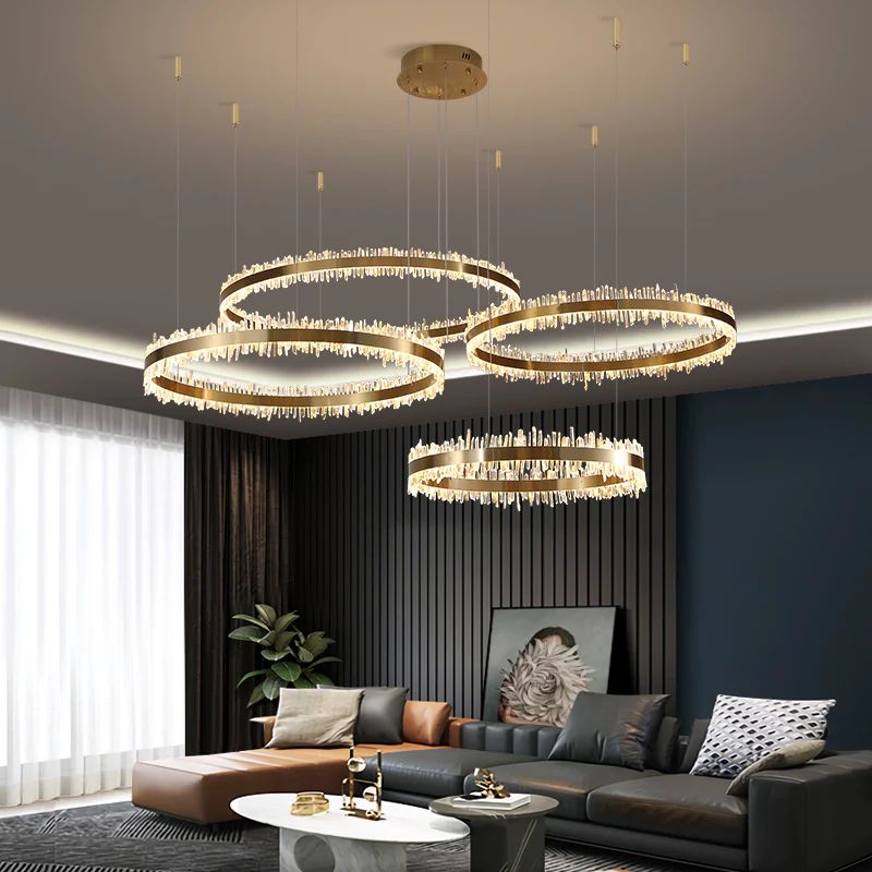 Gina Rock Crystal Rings Luxury Chandelier - Oasislives