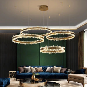 Gina Rock Crystal Rings Luxury Chandelier - Oasislives