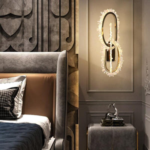 Gina Rock Crystal Unique Modern Wall Sconce (Silver Finish) - Oasislives
