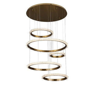 Gina Staircase K9 Crystal Ring Chandelier - Oasislives