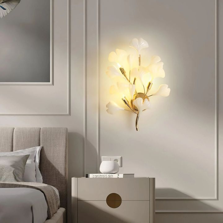 Ceramic Ginkgo Wall Lamp - Oasislives