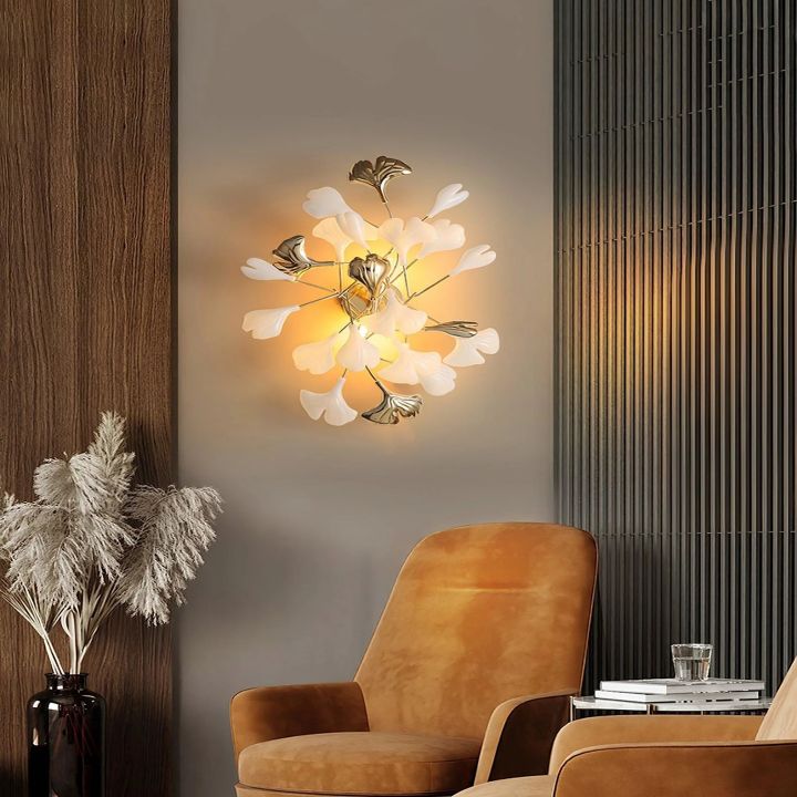 Ceramic Ginkgo Wall Lamp - Oasislives
