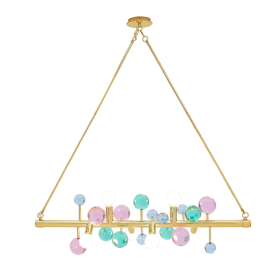 Globo Multicolored Six-Light Linear Chandelier