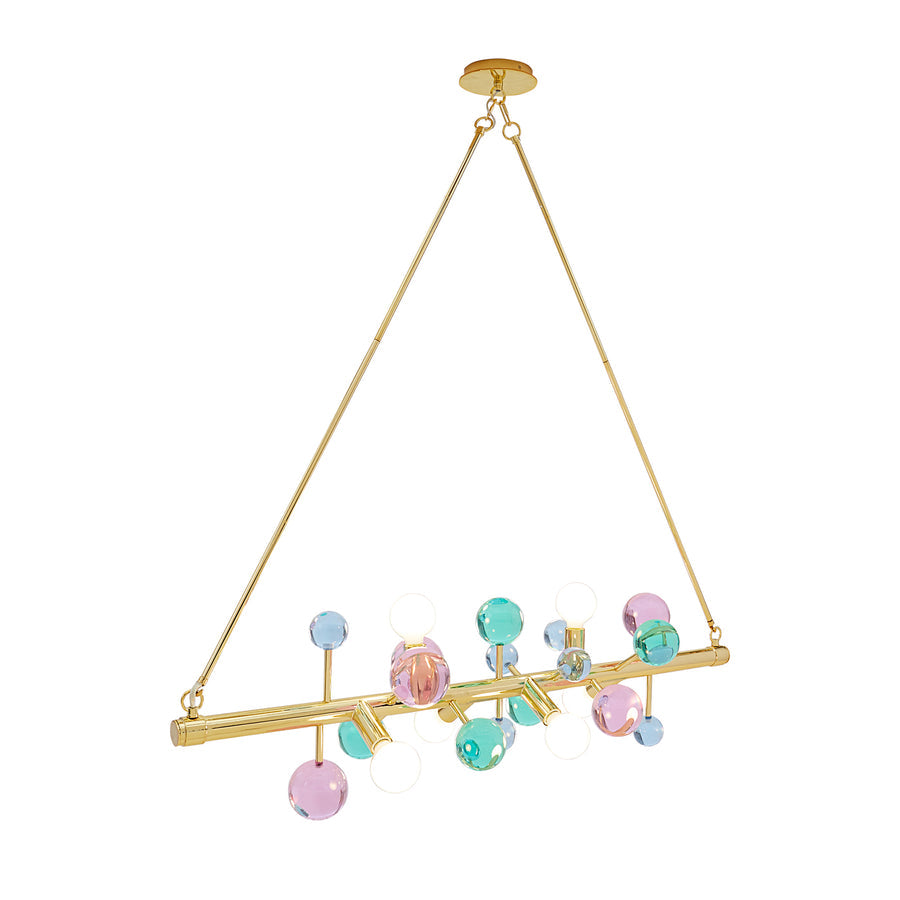 Globo Multicolored Six-Light Linear Chandelier