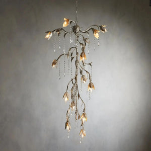 Gothic Viticcio Cascade Chandelier 34"H -Silver - Oasislives