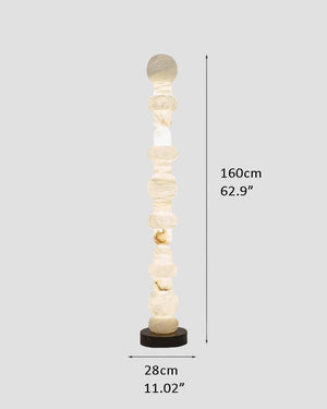Modern White Alabaster High Standing Floor Lamp with geometric modeling design, Heigh 160cm,40W - Oasislives