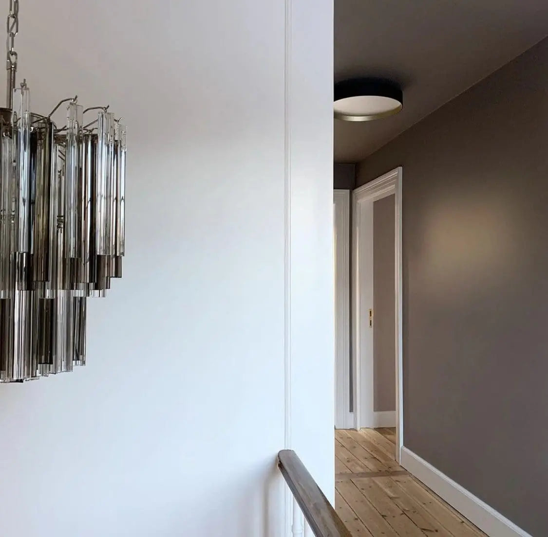 Murano Chandelier – 107 prisms – Smoked/Transparent