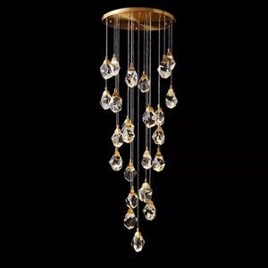 Irene Faceted Crystal Prisms Chandeliers For Staircase - Oasislives