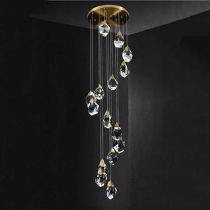 Irene Faceted Crystal Prisms Chandeliers For Staircase - Oasislives