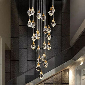 Irene Faceted Crystal Prisms Chandeliers For Staircase - Oasislives