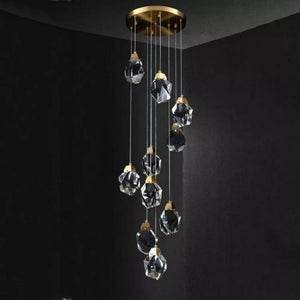 Irene Faceted Crystal Prisms Chandeliers For Staircase - Oasislives