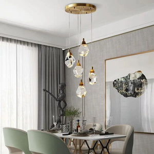 Irene Faceted Round Pendant For Dining Room - Oasislives