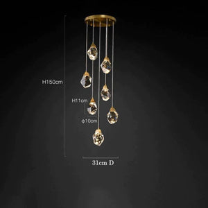 Irene Faceted Round Pendant For Dining Room - Oasislives