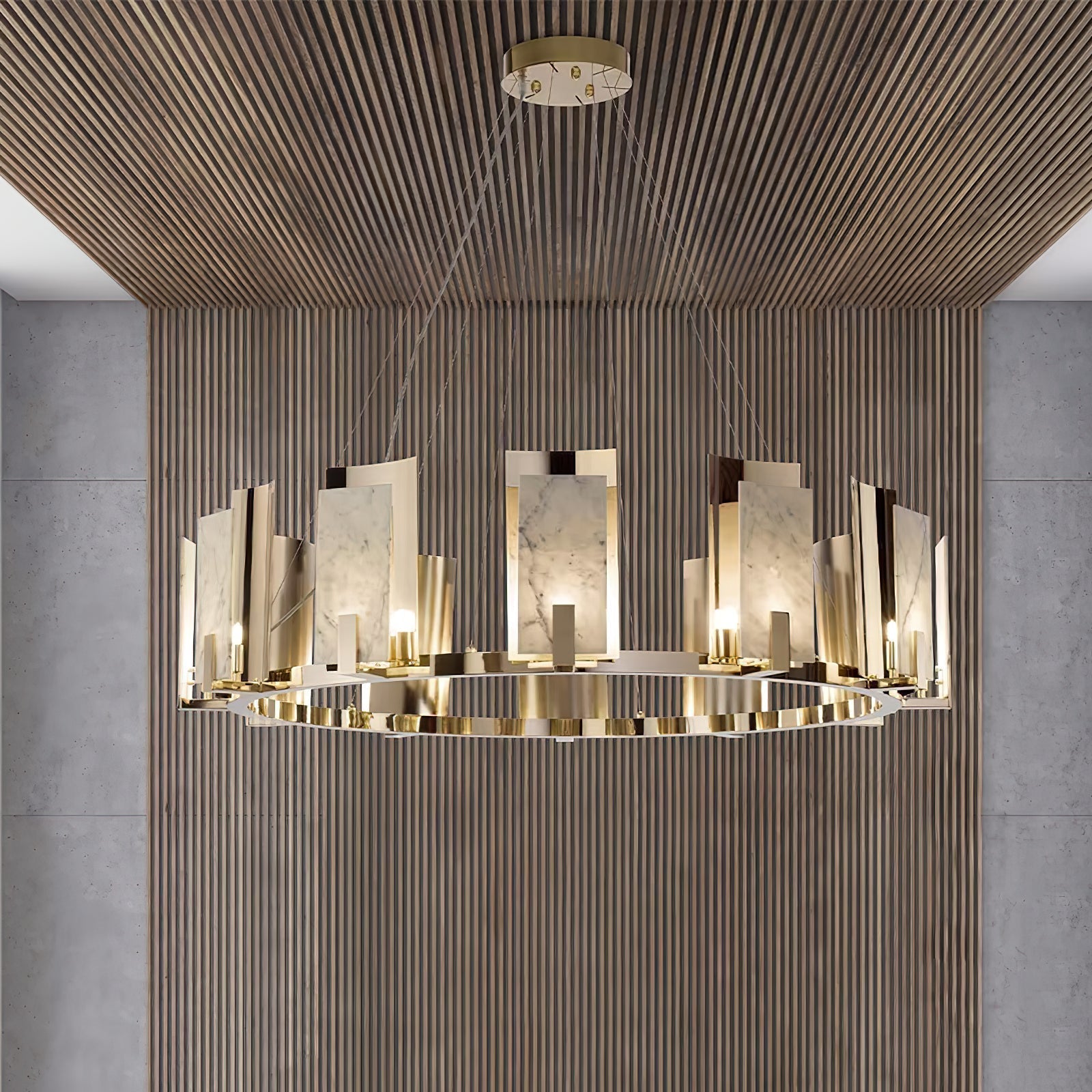 Jessie Alabaster Round Chandelier