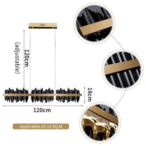 Elvira Modern Sculpture Linear Chandelier - Oasislives