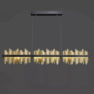 Elvira Modern Sculpture Linear Chandelier - Oasislives