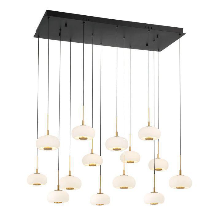 Lanterns Glass 14 Light Rectangular LED Chanderlier