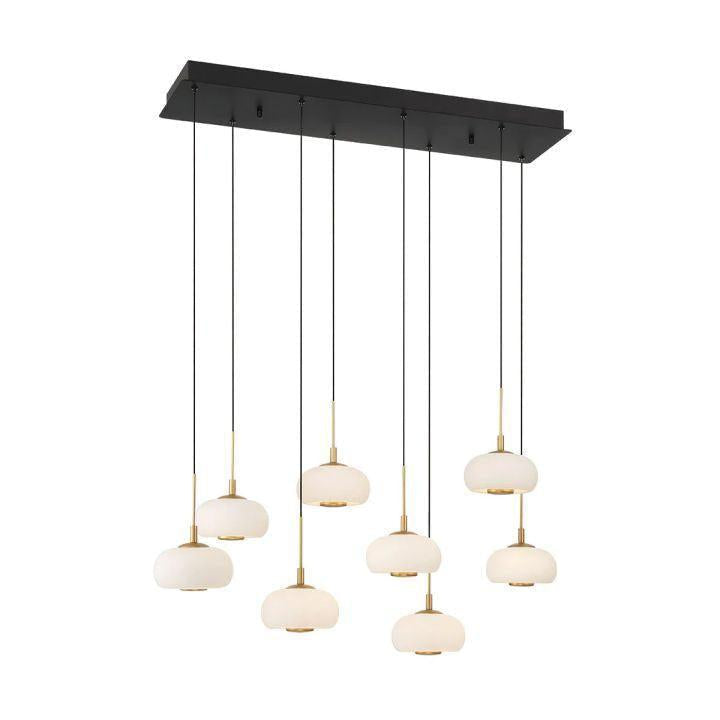 Lanterns Glass 8 Light Rectangular LED Chanderlier