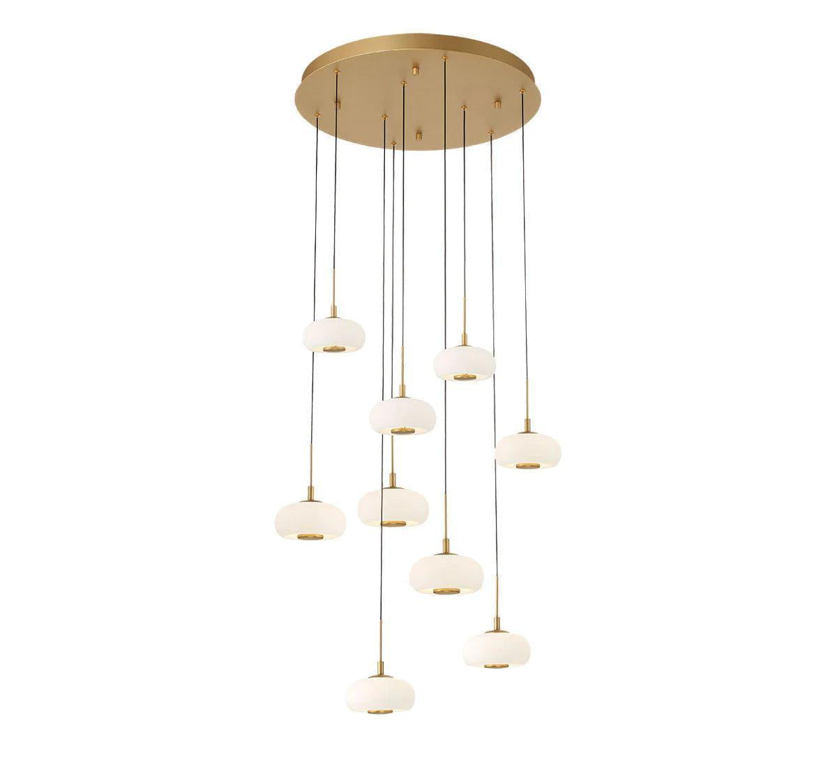 Lanterns Glass 9 Light Round LED Chanderlier