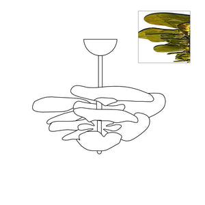 Petals Gold Murano Chandelier - Oasislives