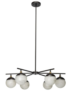 Metro Alabaster 6 Light Chandelier - Oasislives