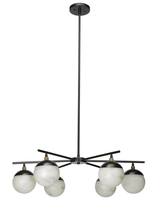 Metro Alabaster 6 Light Chandelier - Oasislives