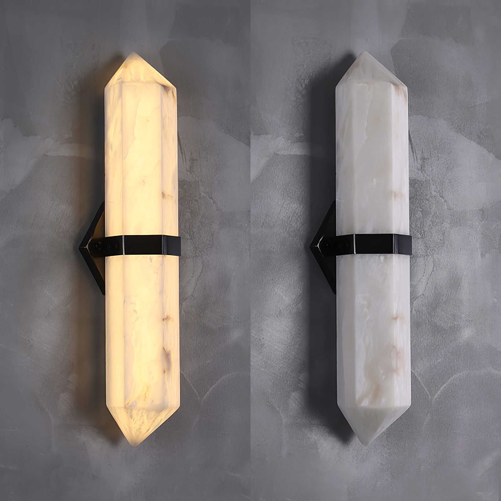 Alabaster Obelisk Wall Sconce