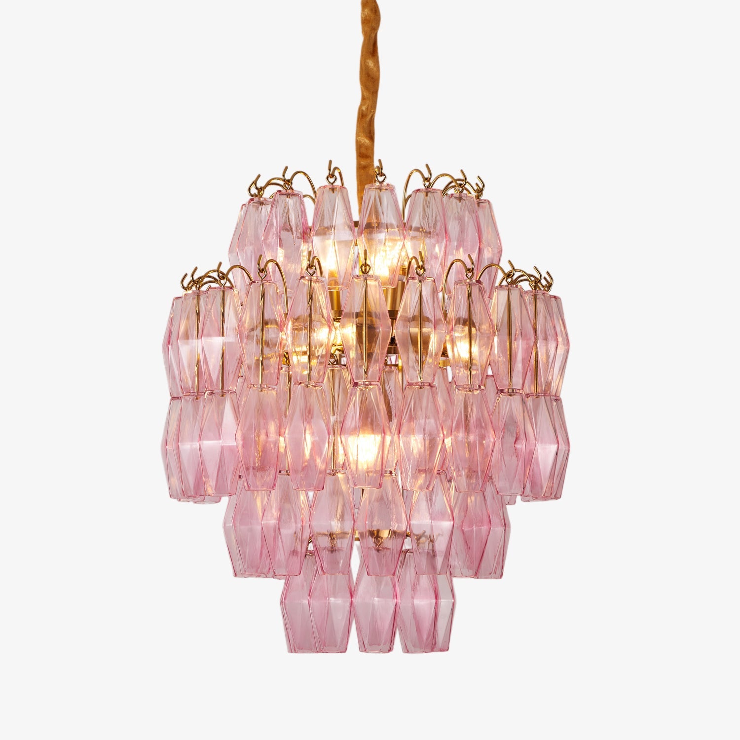 Pink Murano Glass Prism Chandelier