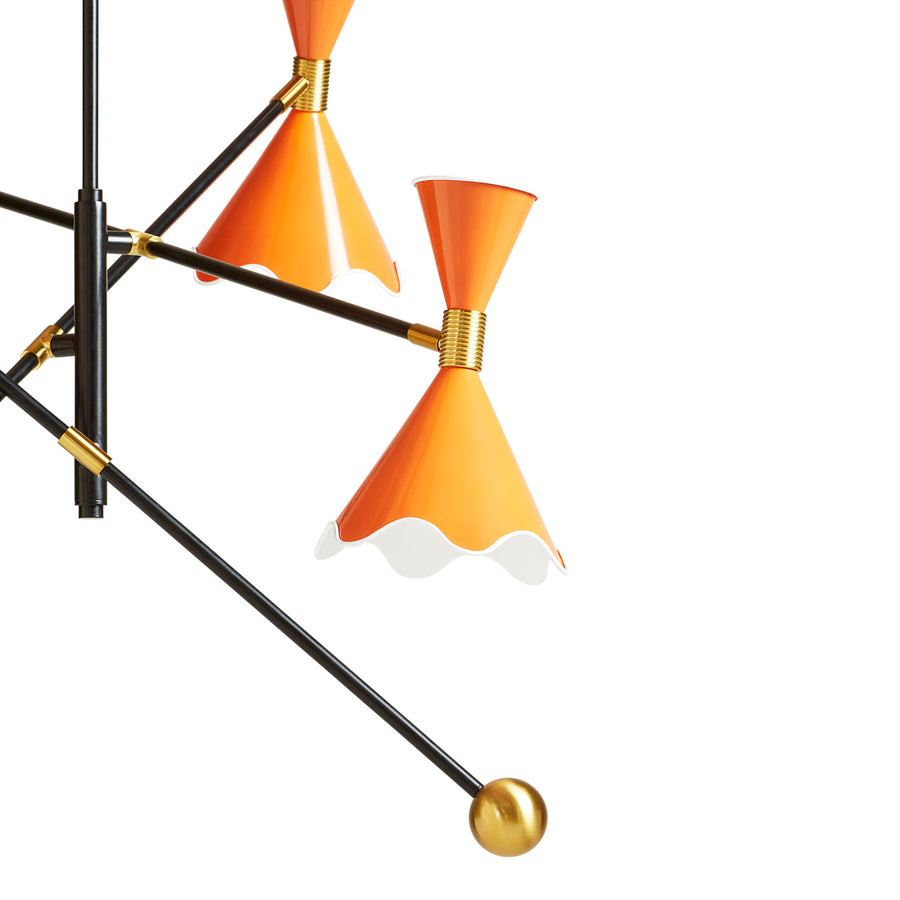 Ripple Orange Shades Articulating Chandelier