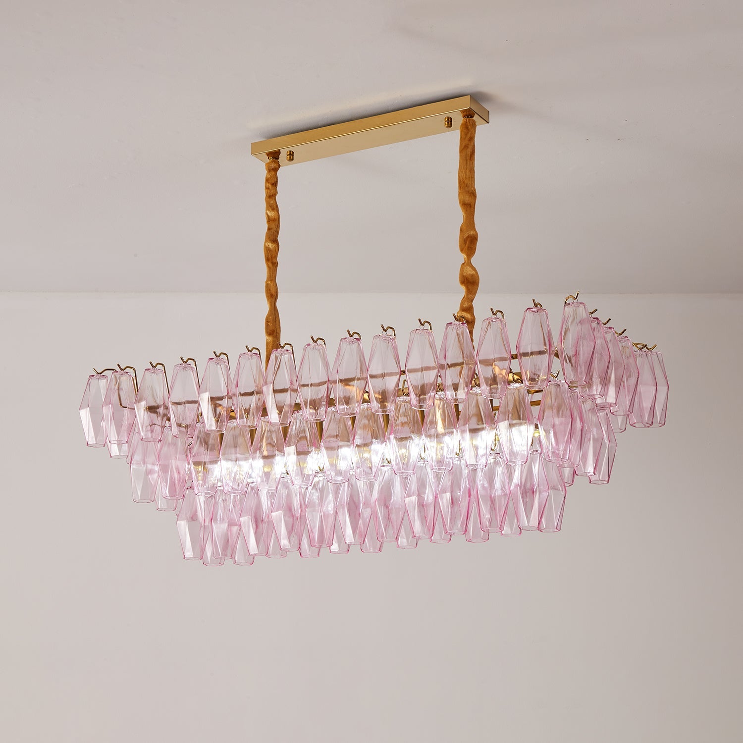 Rose Prism Glass Chandelier