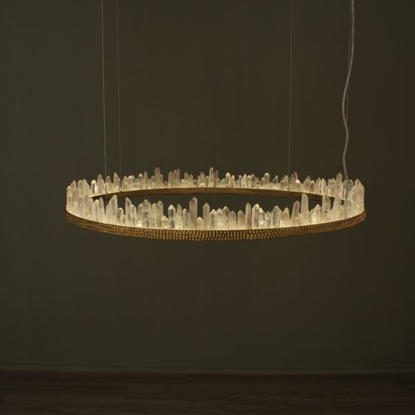 San Francisco Halo 39′′ Crystal Ring Light – Clear Quartz Edition