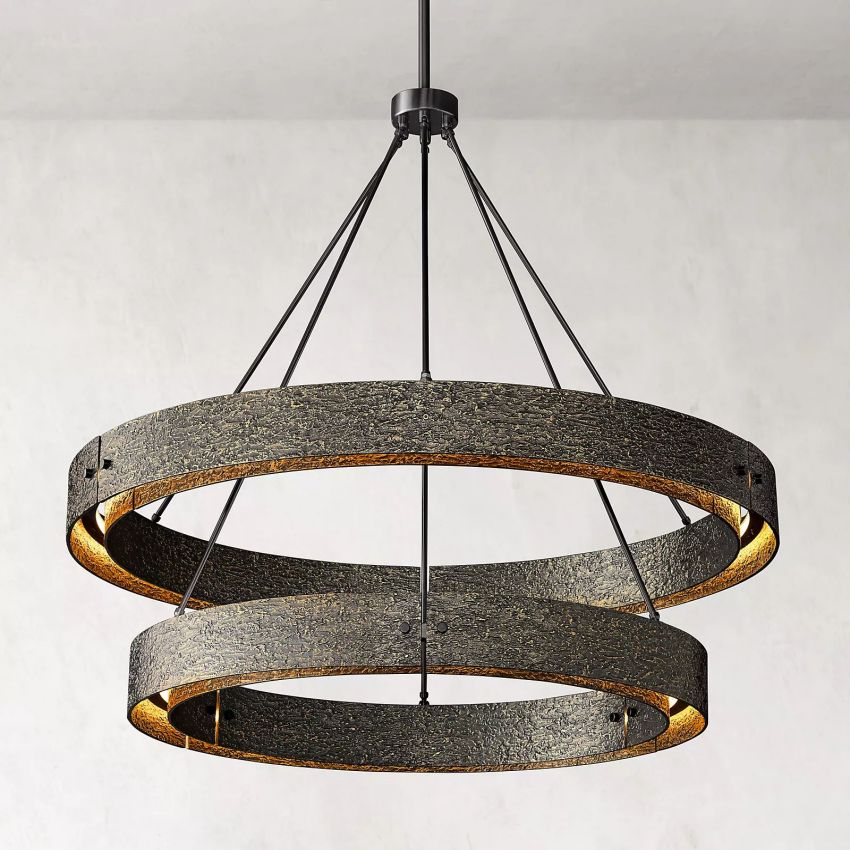 Custom Vouvan Two-Tier Round Chandelier 36"