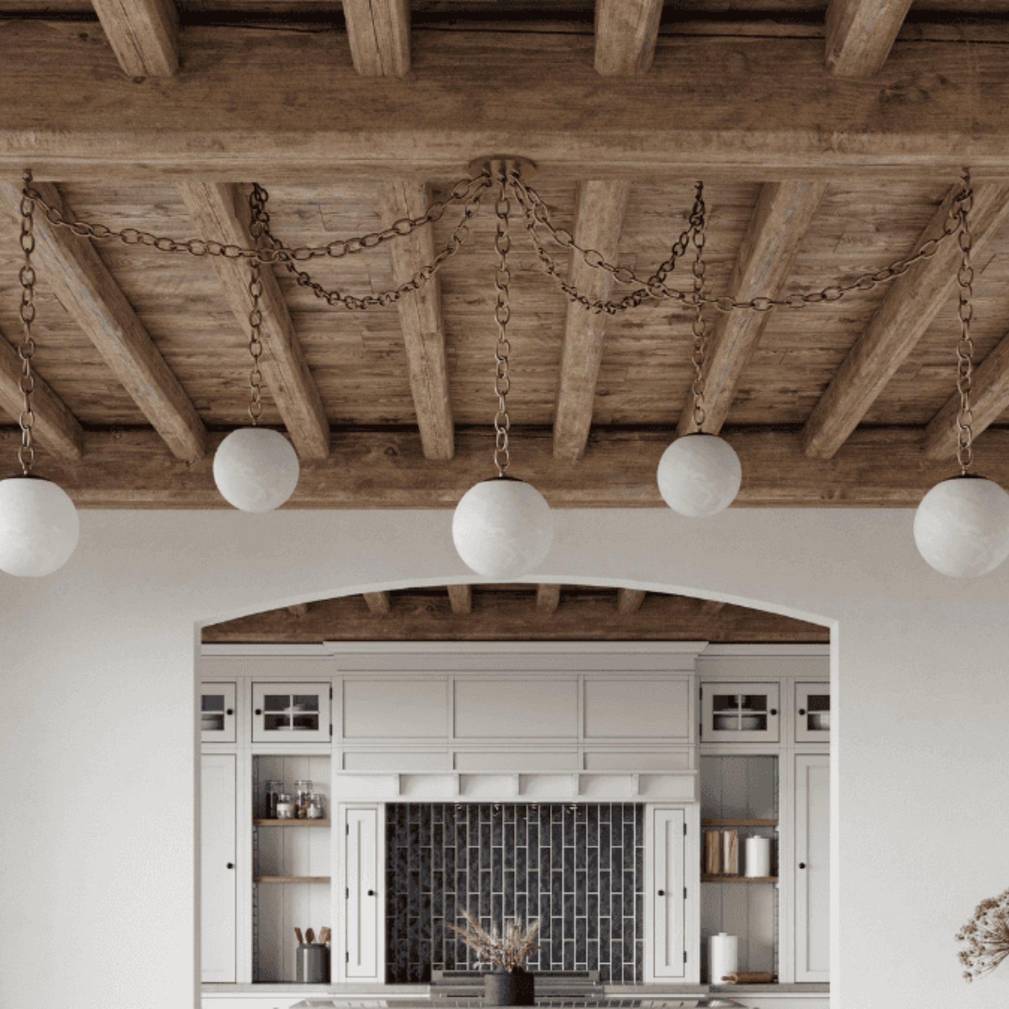 Alabaster 5 Swag Chandelier