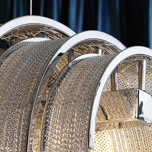 Pensy Luxury Hardware Aluminum Chain Tassel Long Branch Chandelier W35" - Oasislives