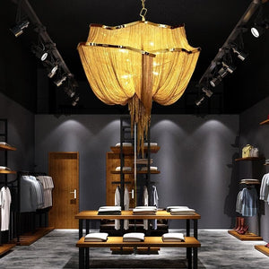 Pensy Luxury Double-Layer Aluminum Chain Tassel Chandelier - Oasislives