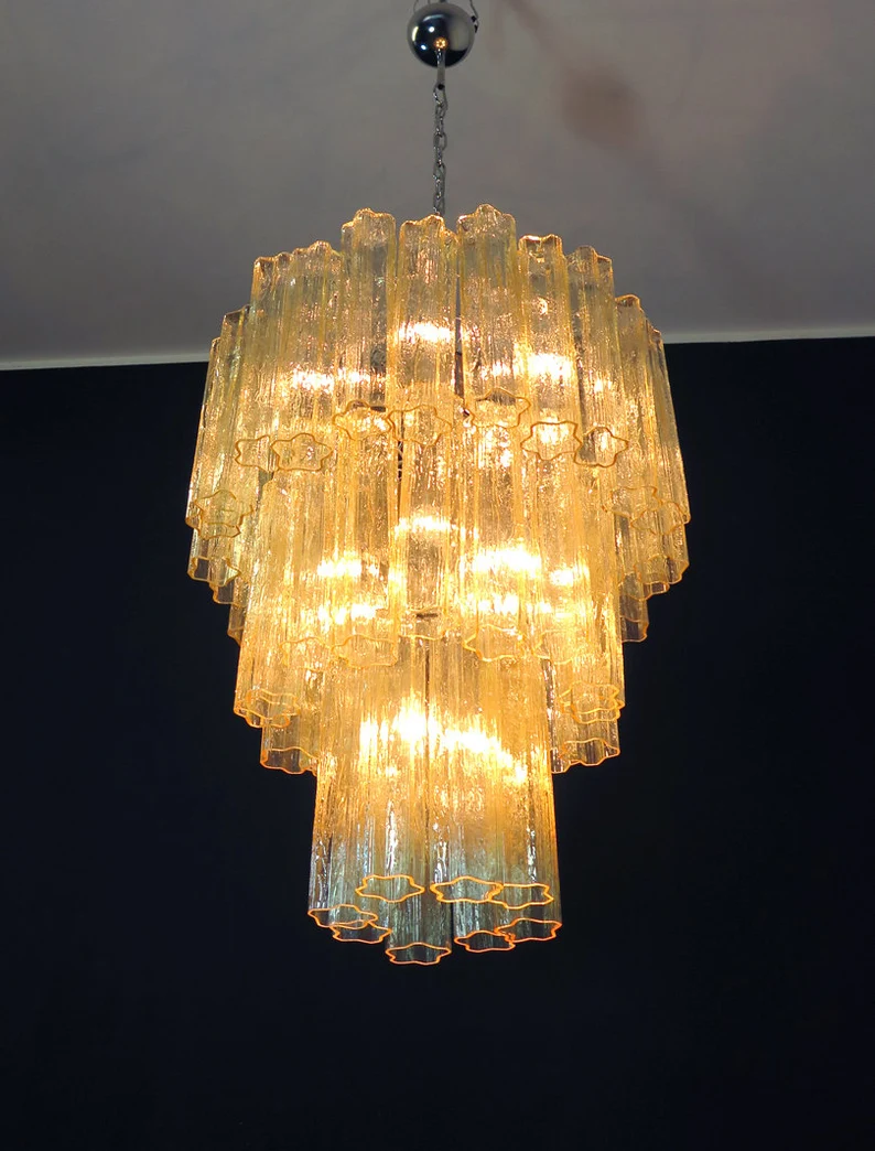 Murano Chandelier 48 Yellow Glass Tubes