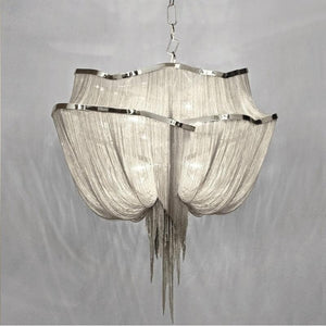 Pensy Luxury Double-Layer Aluminum Chain Tassel Chandelier - Oasislives