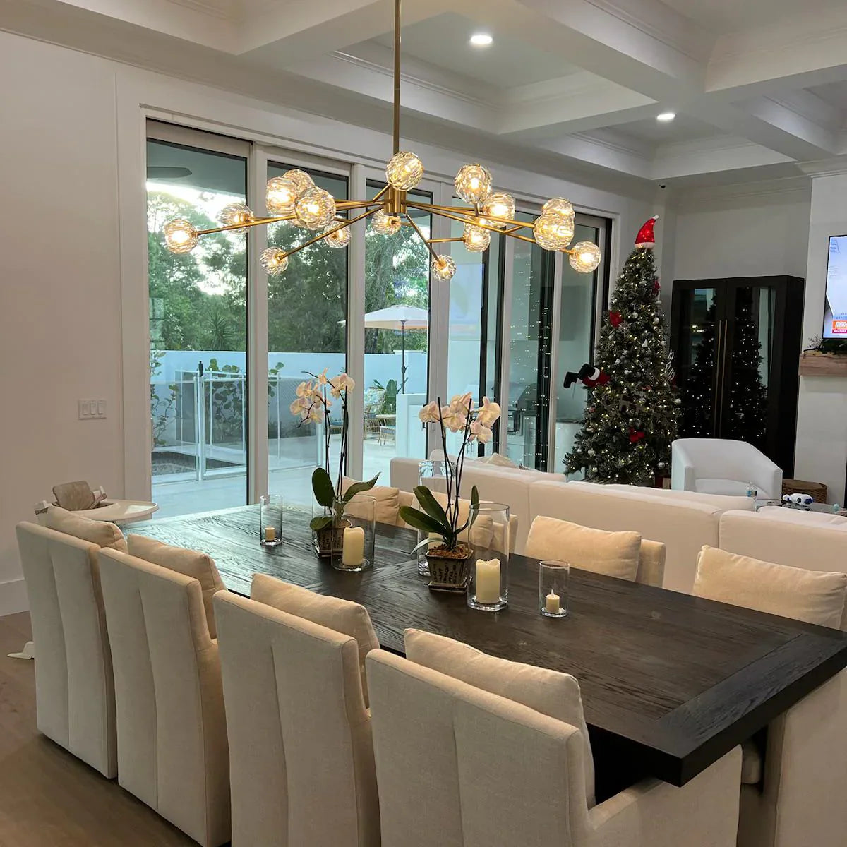 Modern Smoke Crystals Ball Round Chandelier