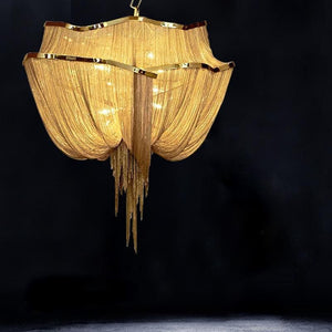 Pensy Luxury Double-Layer Aluminum Chain Tassel Chandelier - Oasislives