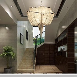 Pensy Luxury Double-Layer Aluminum Chain Tassel Chandelier - Oasislives