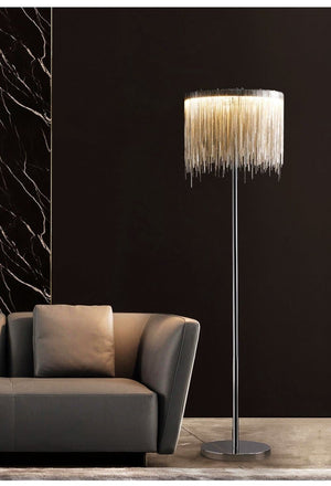 Pensy Luxury Hardware Aluminum Chain Tassel Floor Lamp - Oasislives