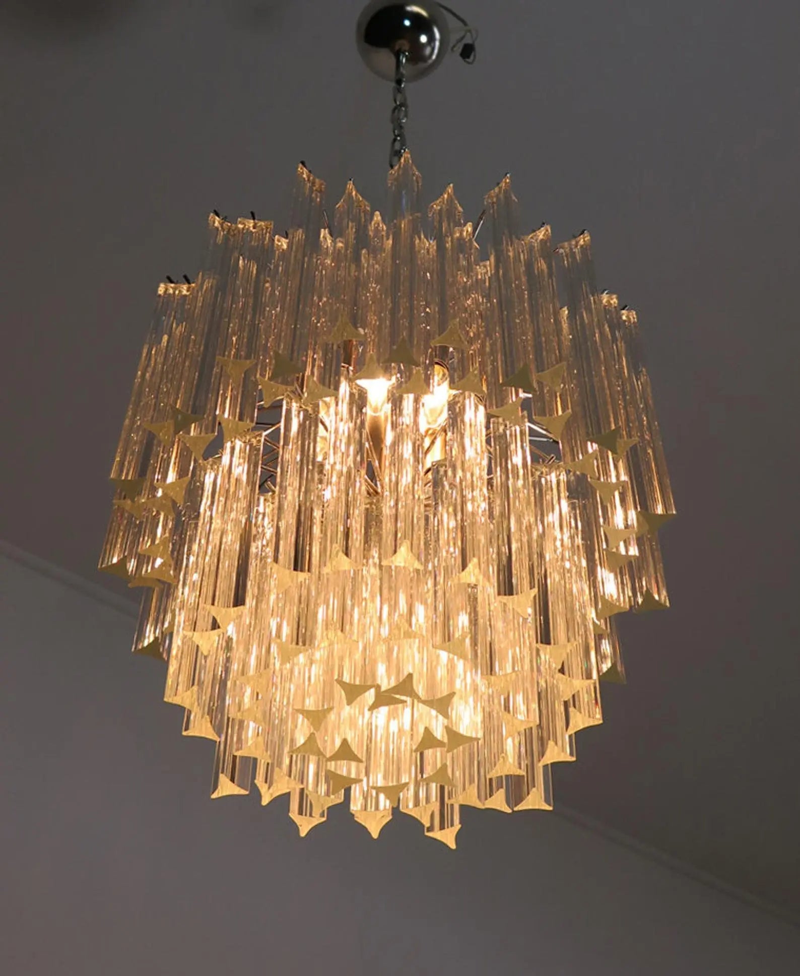 Murano Chandelier – Arianna -107 prisms – Transparent