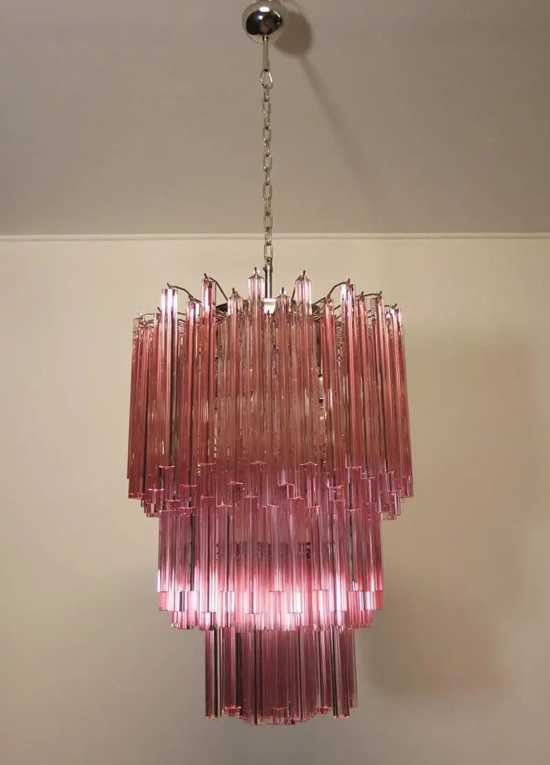 Murano Chandelier – 184 prisms – Pink