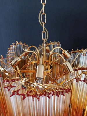 Murano Chandelier – Viennetta – 114 prisms – Amber - Oasislives