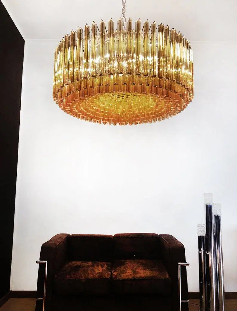 Murano Chandelier – Triedri – 391 prisms – Amber