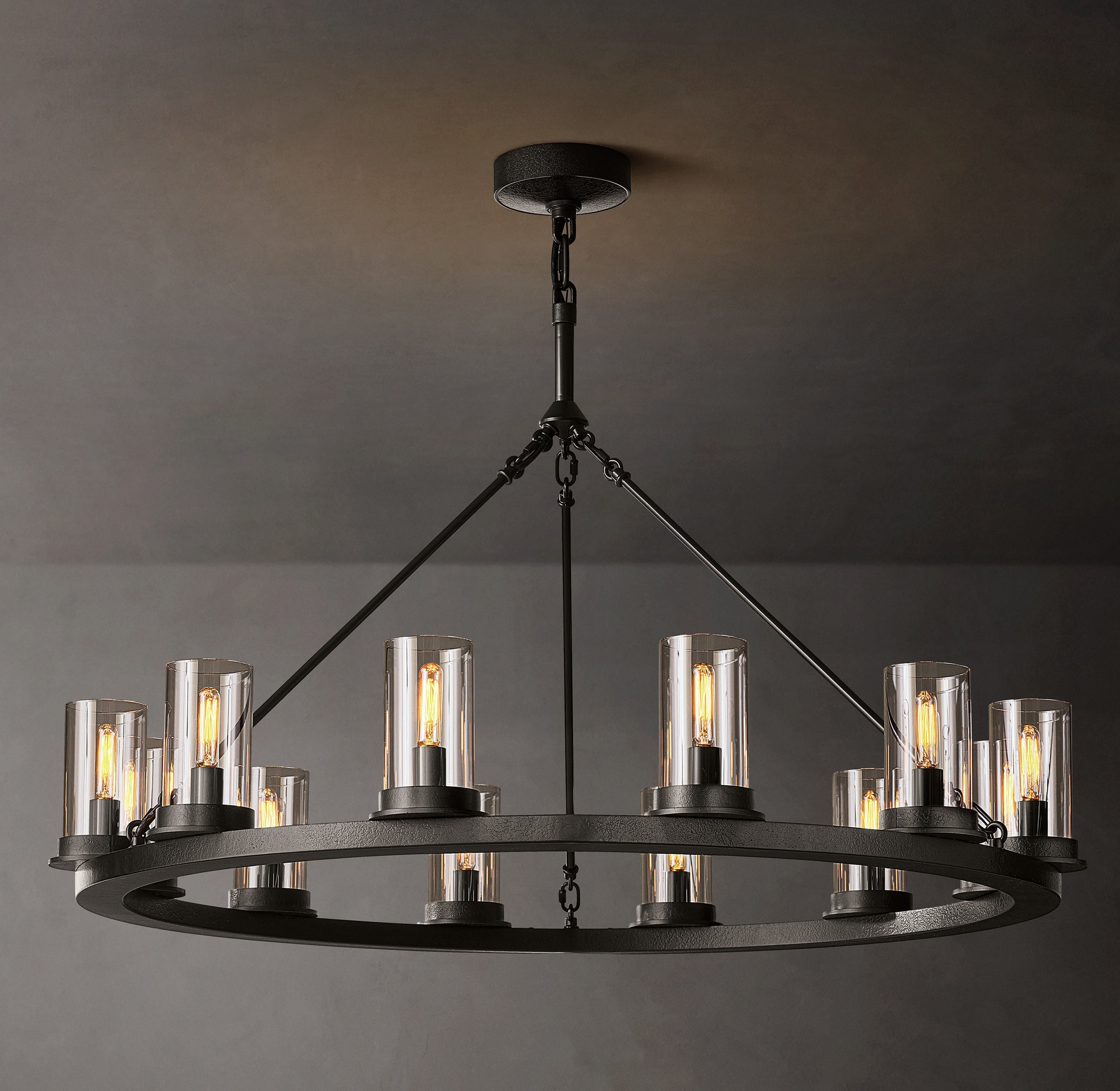 Onder Round Clear Glass Chandelier 36"