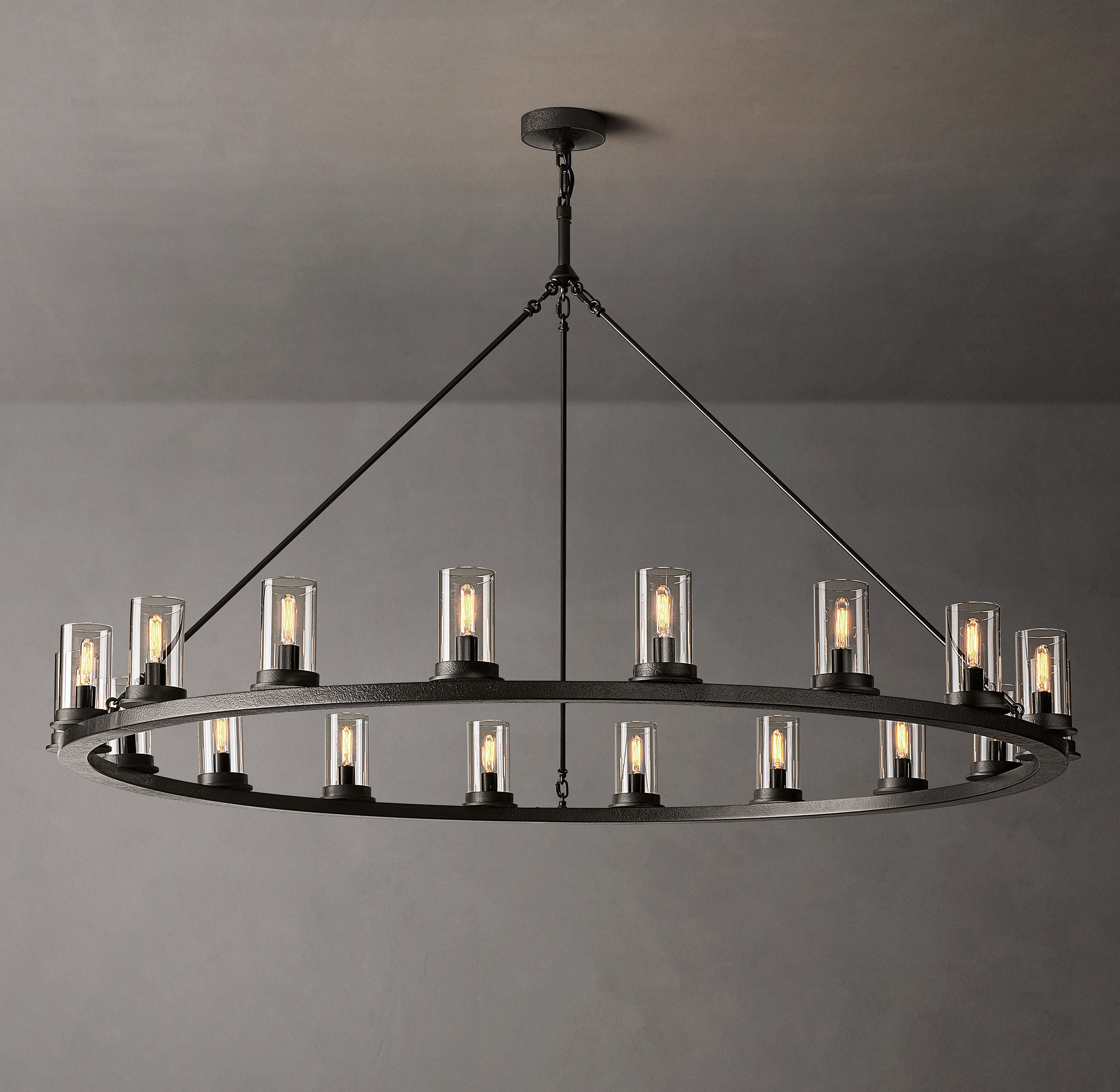 Onder Round Clear Glass Chandelier 60"