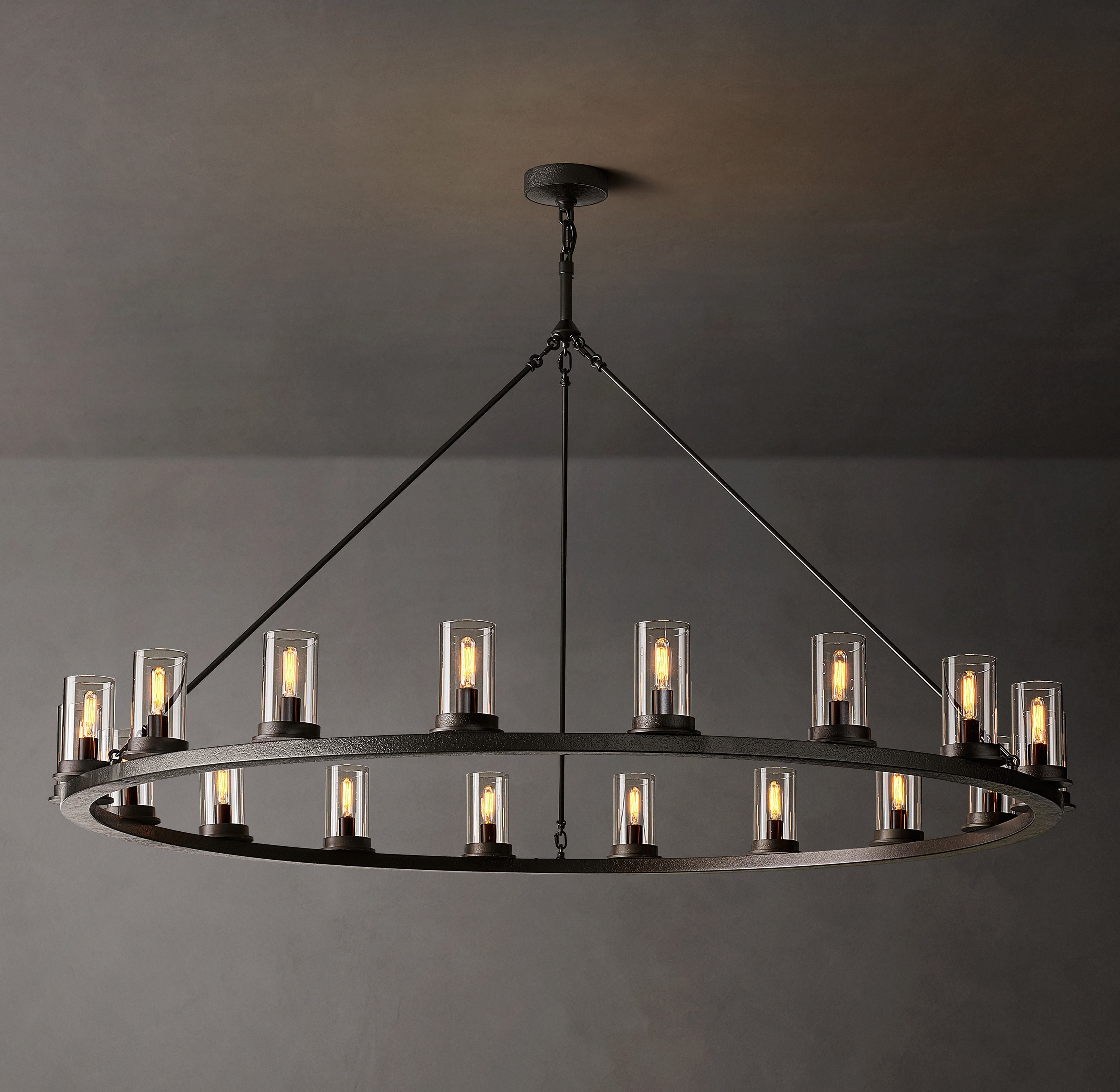 Onder Round Clear Glass Chandelier 60"