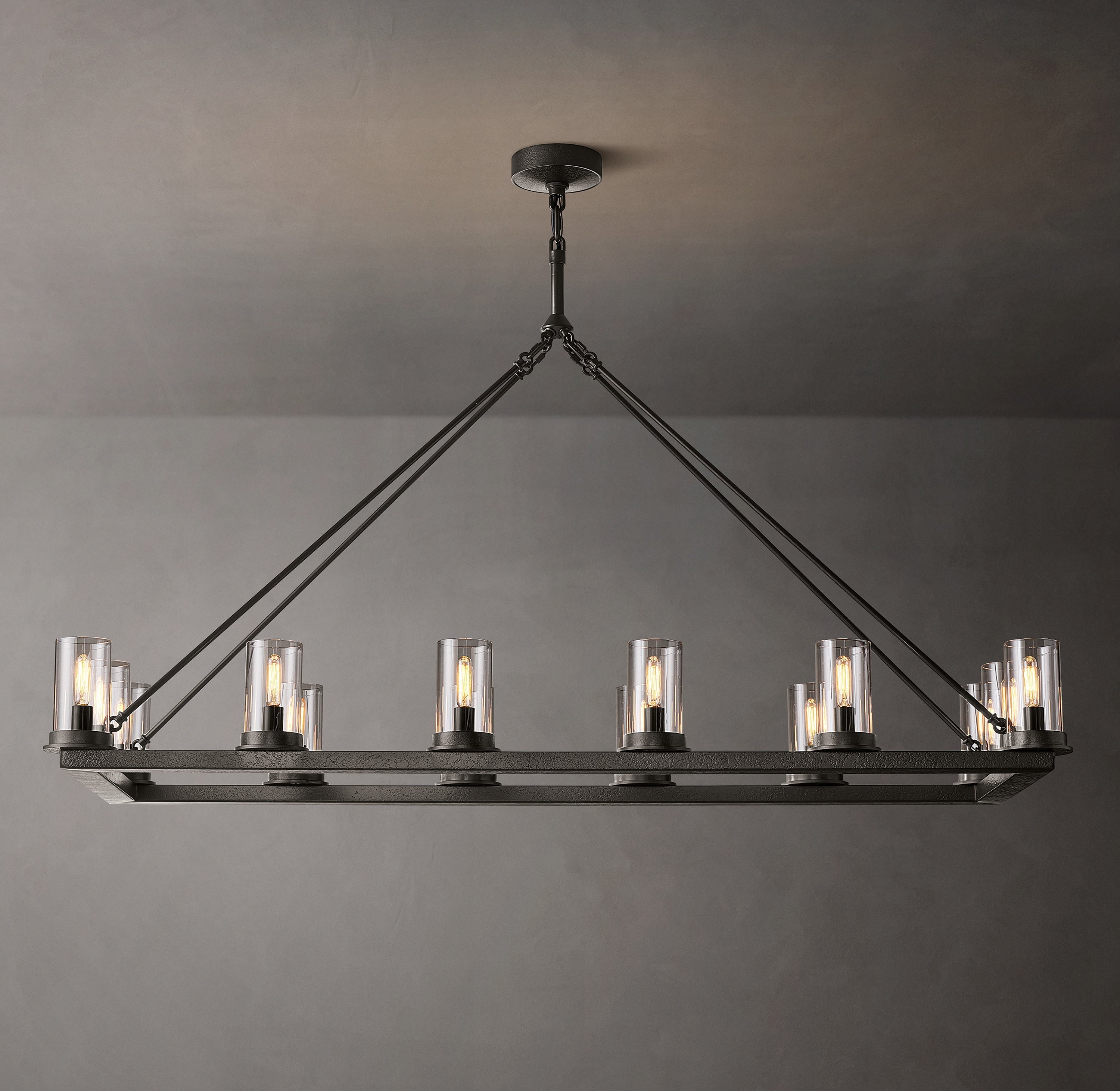 Onder Linear Clear Glass Chandelier 52"